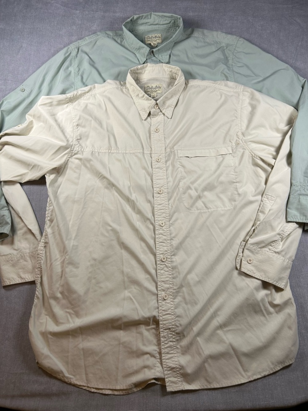 Cabela's Lightweight Outdoor Button-Up Shirts — Sage & Ivory Size XL Tall - Picture 3 of 9